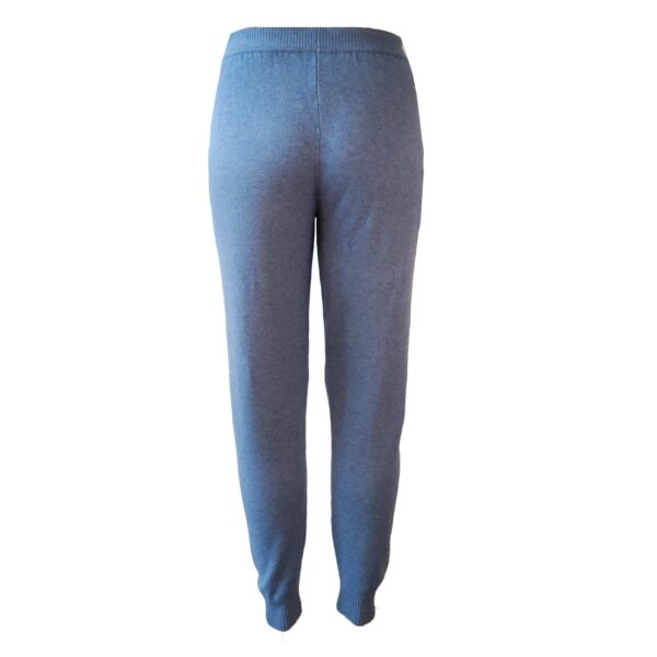 CASHMERE BROEK BLAUW ACHTERKANT